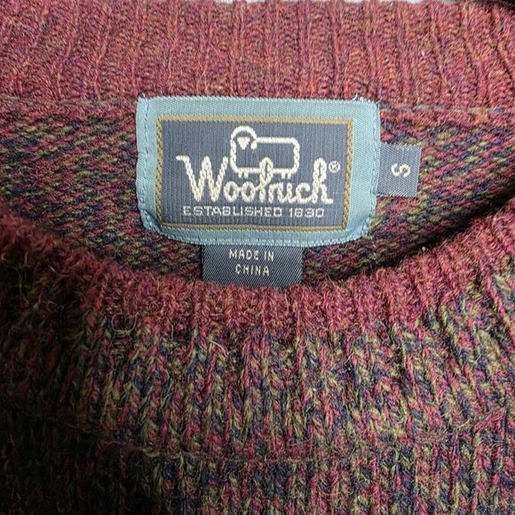 Woolrich Wool Pullover Sweater Mens Small Burgundy - Picture 4 of 4